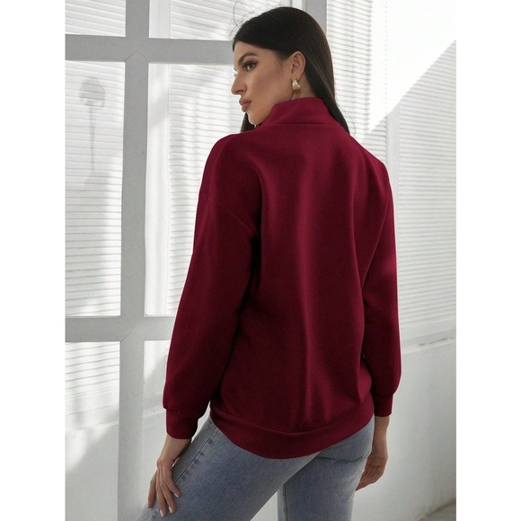 🌟 minimalist Half Zip Kangaroo Pocket Sweatshirt - Picture 2 of 11